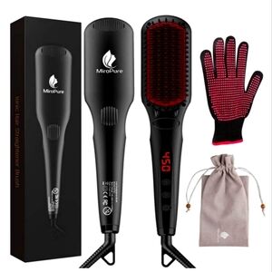 MiroPure Ionic Anti-Scald Hair Straightener Brush Portable NEW!